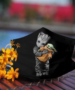 Baby Groot Hug Baby Yoda Face Mask