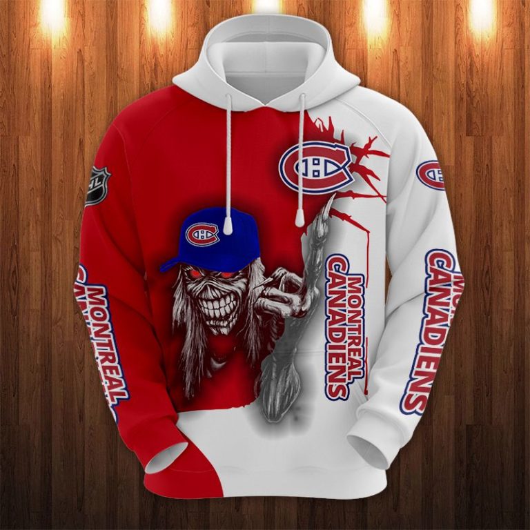 Montreal Canadiens Hockey Skull All Over Print Hoodie, T Shirt