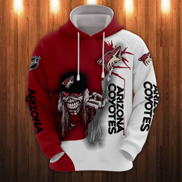 Arizona Coyotes Hockey Skull All Over Print Hoodie, T Shirt