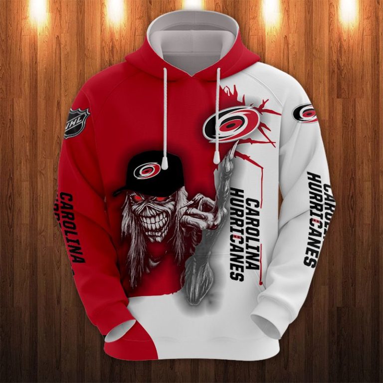 Carolina Hurricanes Hockey Skull All Over Print Hoodie, T Shirt