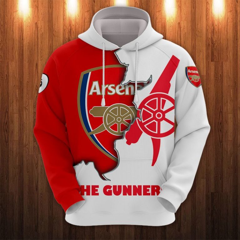 Arsenal FC The Gunners All Over Print Hoodie, T Shirt