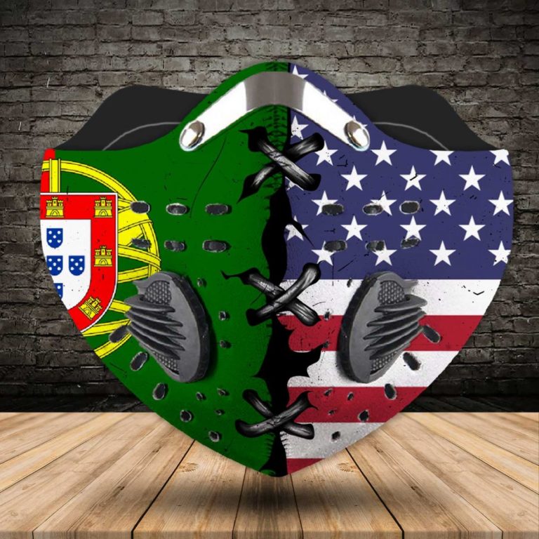 Portugal and US Flag N95 Filter Face Mask