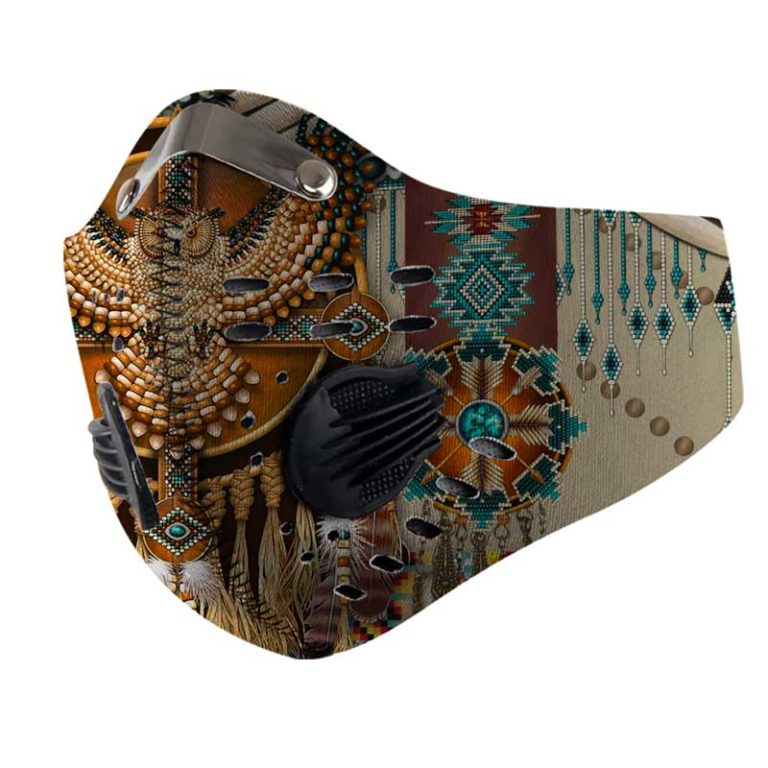 Owl Native American N95 Filter Face Mask + Filter Sheet
