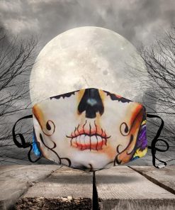 Day Of The Dead Sugar Skull Lady Face Mask + Filter