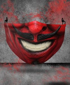 Halloween Red Devil Face Full printed Face Mask + Filter