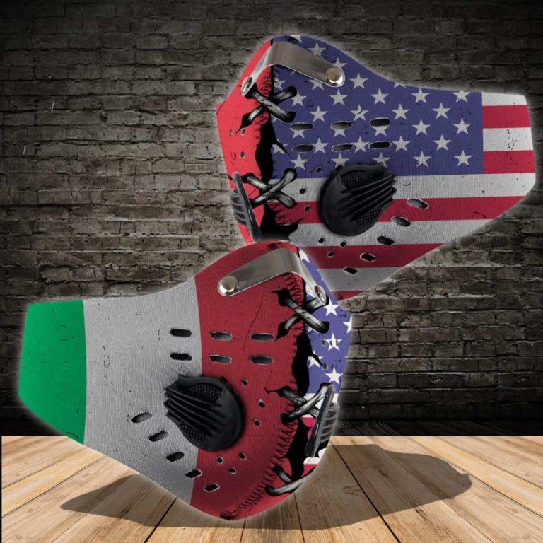 Italy and US Flag N95 Filter Face Mask