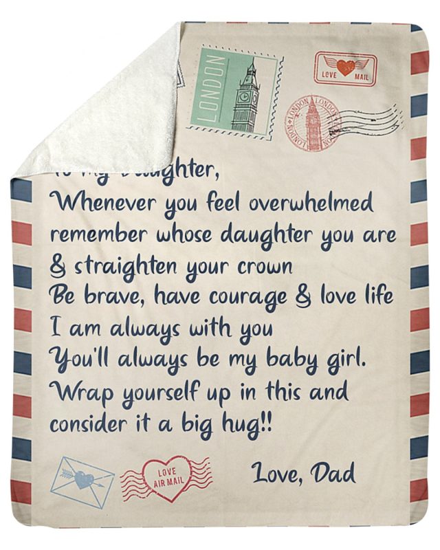 Vintage Envelope Letter Dad To My Daughter Fleece Blanket