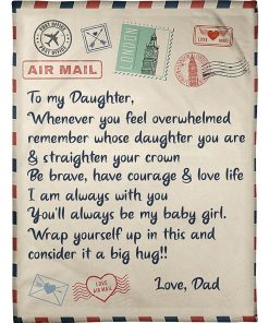 Letter Dad To My Daughter Fleece Blanket