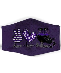 Peace Love Halloween Face Mask