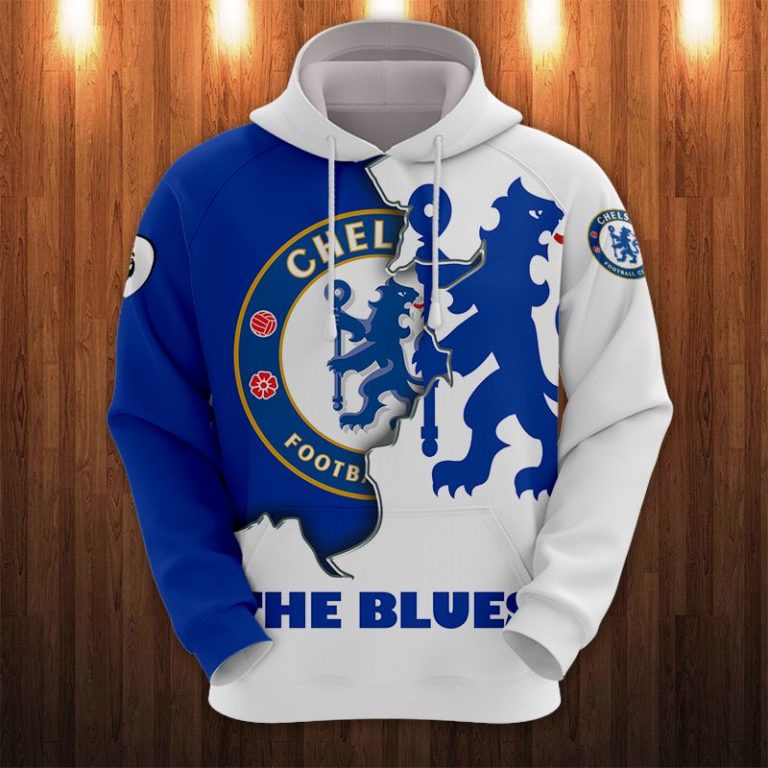 Chelsea FC The Blues All Over Print Hoodie, T Shirt
