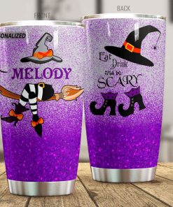 Personalized Name Witch Eat Drink And Be Scary Tumbler