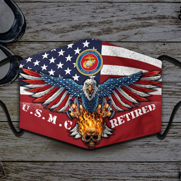 Bald Eagle Us Marine Corps Retired Face Mask