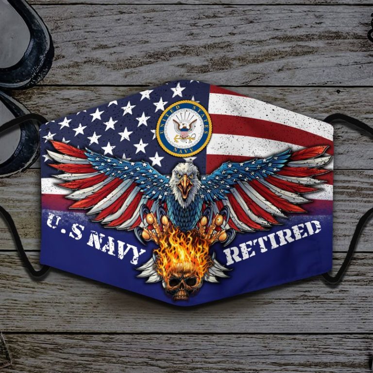 Bald Eagle Us Navy Retired Face Mask