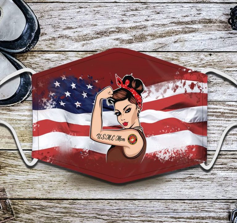 Strong US Marine Corps Mom Face Mask