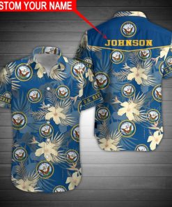 Personalized Name US Navy Hawaiian Shirt Personalized Name US Navy Hawaiian Shirt