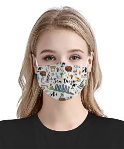Love San Diego City Doodle Face Mask Love San Diego City Doodle Face Mask