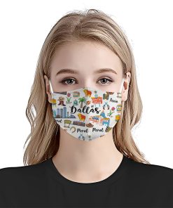 Love Dallas City Doodle Face Mask