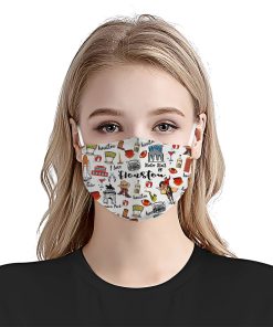 Love Houston City Doodle Face Mask