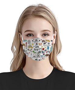 Love Los Angeles City Doodle Face Mask