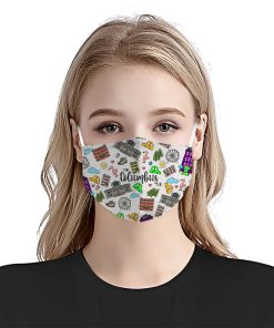 Love Columbus City Doodle Face Mask Love Columbus City Doodle Face Mask
