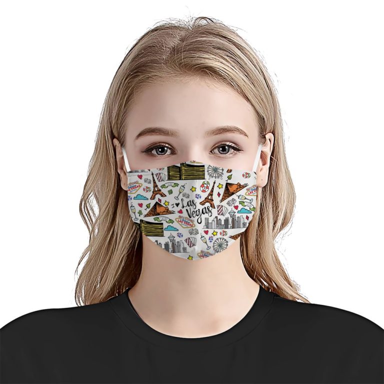 Love Las Vegas City Doodle Face Mask