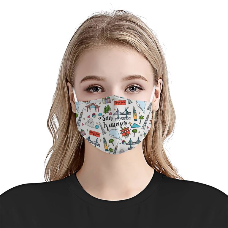 Love San Francisco City Doodle Face Mask