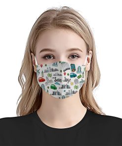 Love San Jose City Doodle Face Mask