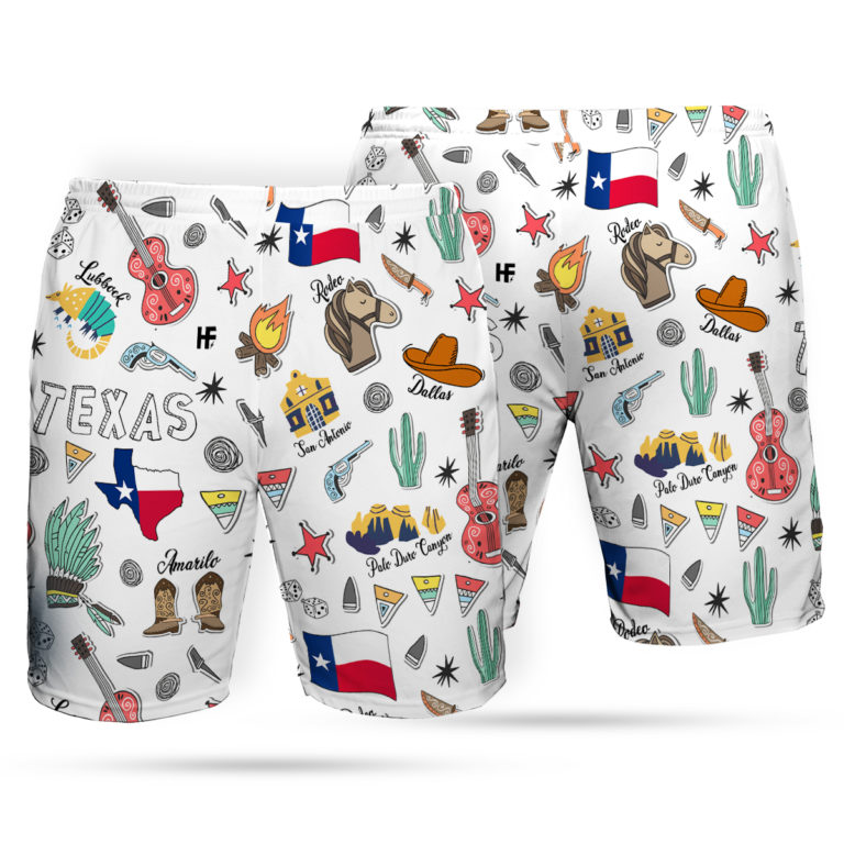 Texas State Love Doodles Beach Short
