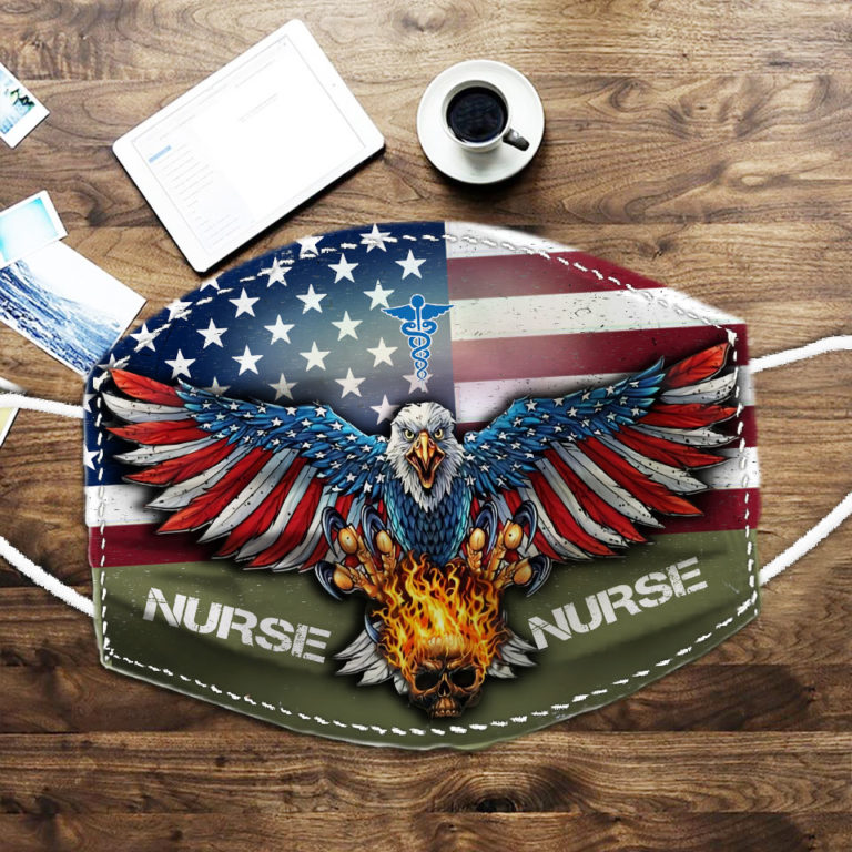 Bald Eagle Skull Nurse PM2.5 Filter Face Mask