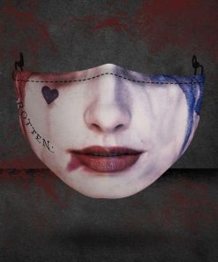 Halloween Harley Quinn Face Full Printed Face Mask + Filter