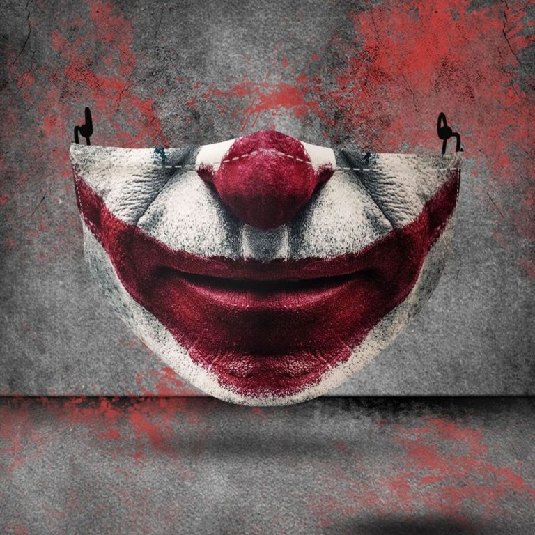 Halloween Joker Joaquin Phoenix Face Full Printed Face Mask + Filter