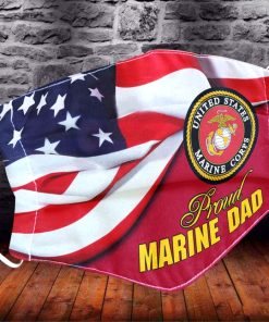 US Marine Corps Proud Marine Dad Face Mask US Marine Corps Proud Marine Dad Face Mask