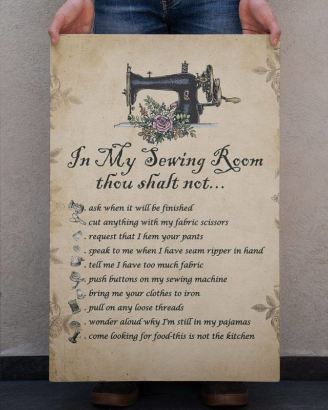 In My Sewing Room Thou Shalt Not Poster Canvas