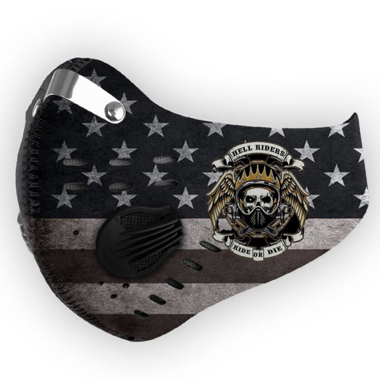 Biker Hell Riders Hide Or Die Face Mask with N95 Filter