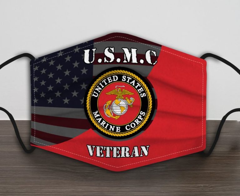 US Marine Corps USMC Veteran Face Mask with PM2.5 Filter