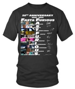 20th Anniversary 2001 2021 Fast & Furious Character Signature T Shirt