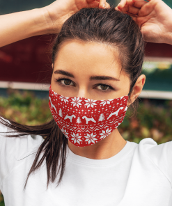 Lakeland Terrier Ugly Christmas Sweater Pattern Face Mask with PM2.5 Filter Lakeland Terrier Ugly Christmas Sweater Pattern Face Mask with PM2.5 Filter