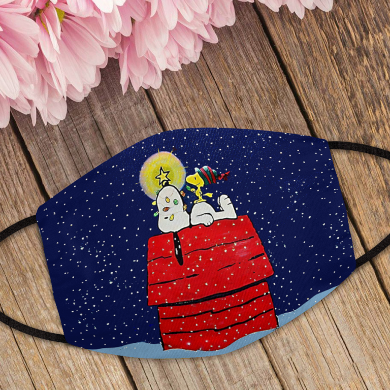 Snoopy And Woodstock Christmas Face Mask with PM2.5 Filter