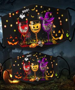 Wine Boo Pumpkin Halloween Face Mask with PM2.5 Filter
