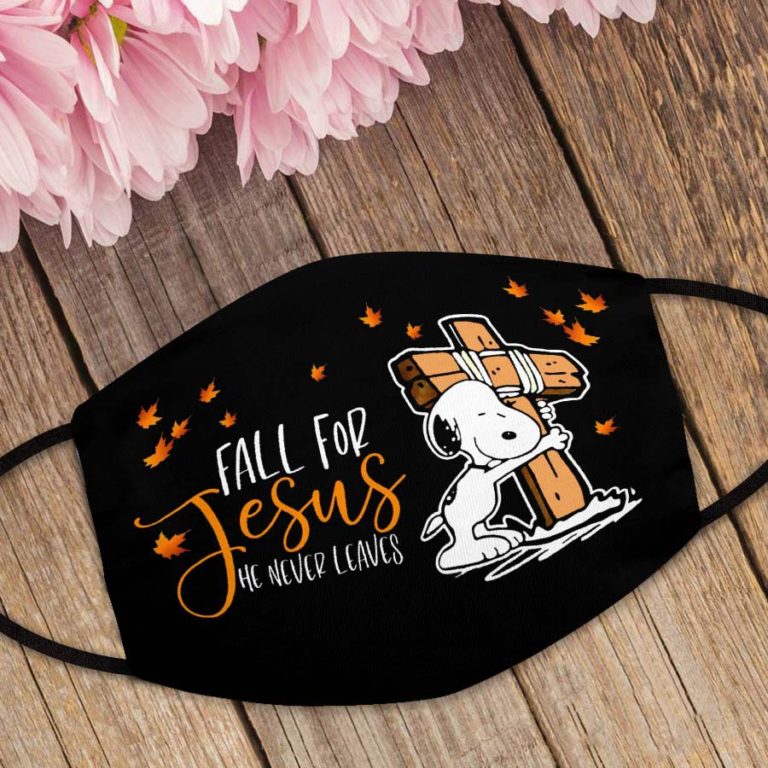 Snoopy Fall For Jesus He Never Leaves Face Mask with PM2.5 Filter