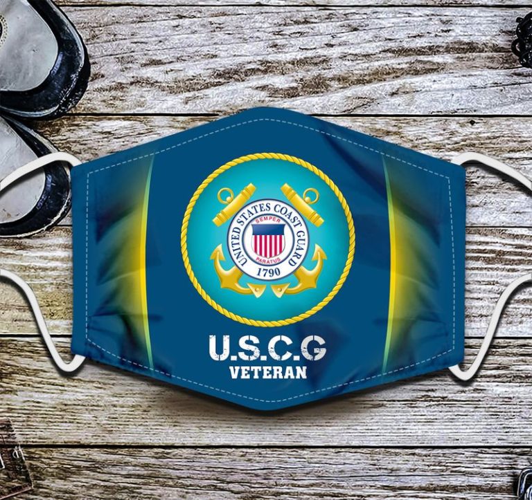 United States Coast Guard Veteran Face Mask with PM2.5 Filter