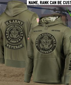 Custom US Army Veteran Hoodie – Personalized Name and Rank