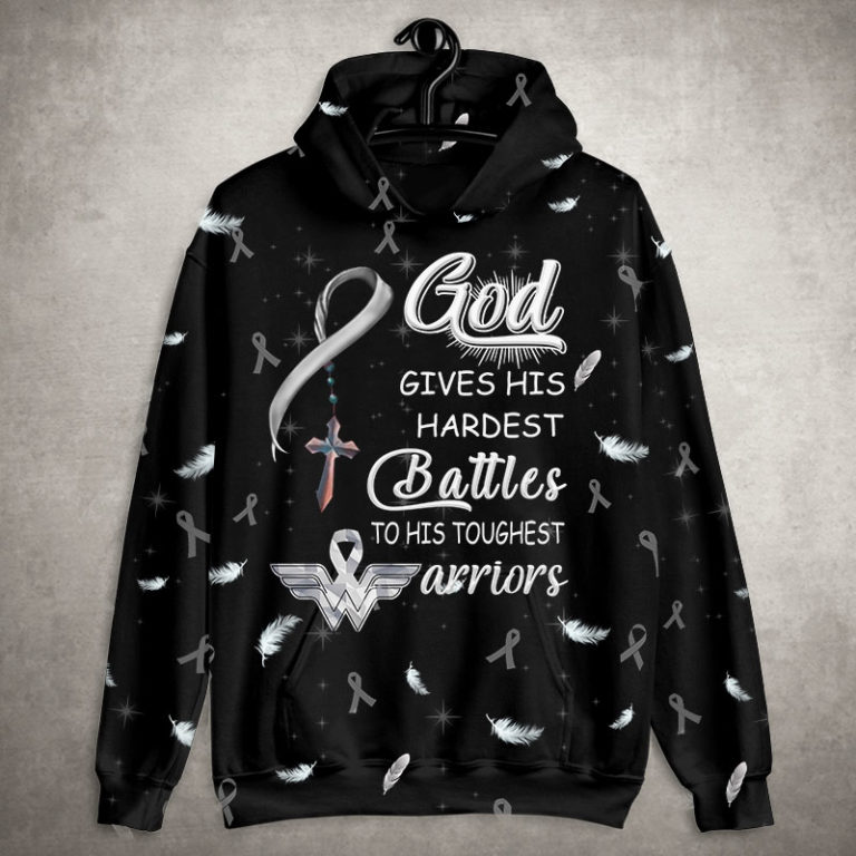 Breast Cancer God Gives His Hardest Battles To His Toughest Soldiers Full Print T Shirt, Hoodie