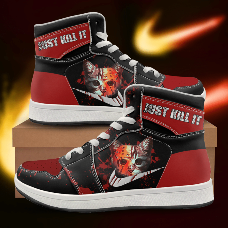 Halloween Cat Jason Voorhees Just Kill It Jordan 1 Sneaker – Shoes