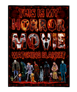 This Is My Horror Movie Watching Fleece Blanket This Is My Horror Movie Watching Fleece Blanket