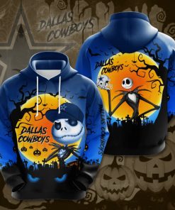 Dallas Cowboys Jack Skellington Halloween All Over Print Hoodie + Zip Hoodie Dallas Cowboys Jack Skellington Halloween All Over Print Hoodie + Zip Hoodie