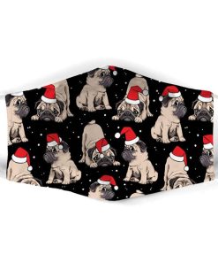 Pug Dog Christmas Face Mask + PM2.5 Filter