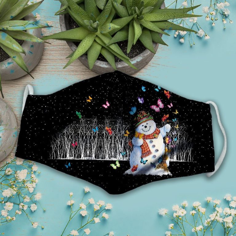 Christmas Snowman and Butterfly Face Mask with PM2.5 Filter