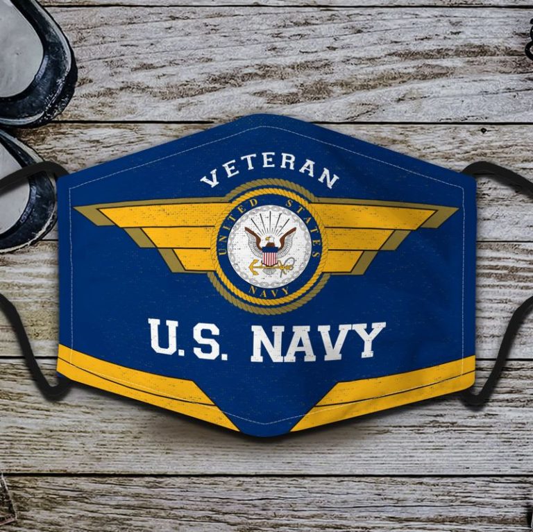 Us Navy Veteran Face Mask with PM2.5 Filter Sheet