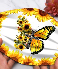 Sunflower Butterfly Jesus Face Mask with PM2.5 Filter